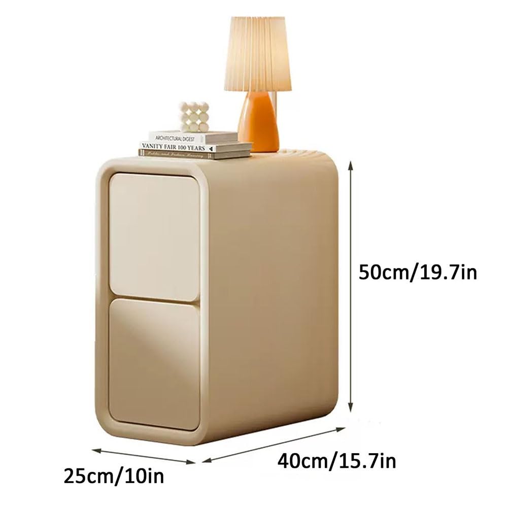 Wąska noc z Ders us Design stolik pomocniczy do pokoju i salonu Bei 30 x 39,9 x 50 cm Slish Sto Solut