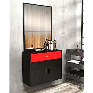 Wall Mount Barber Salon Stations Styling Station Bathroom Dresser with Vanity Mirror Barber Beauty Spa Salon Equipment (59.4 x29.6 x 11.8) / (L x W x H)