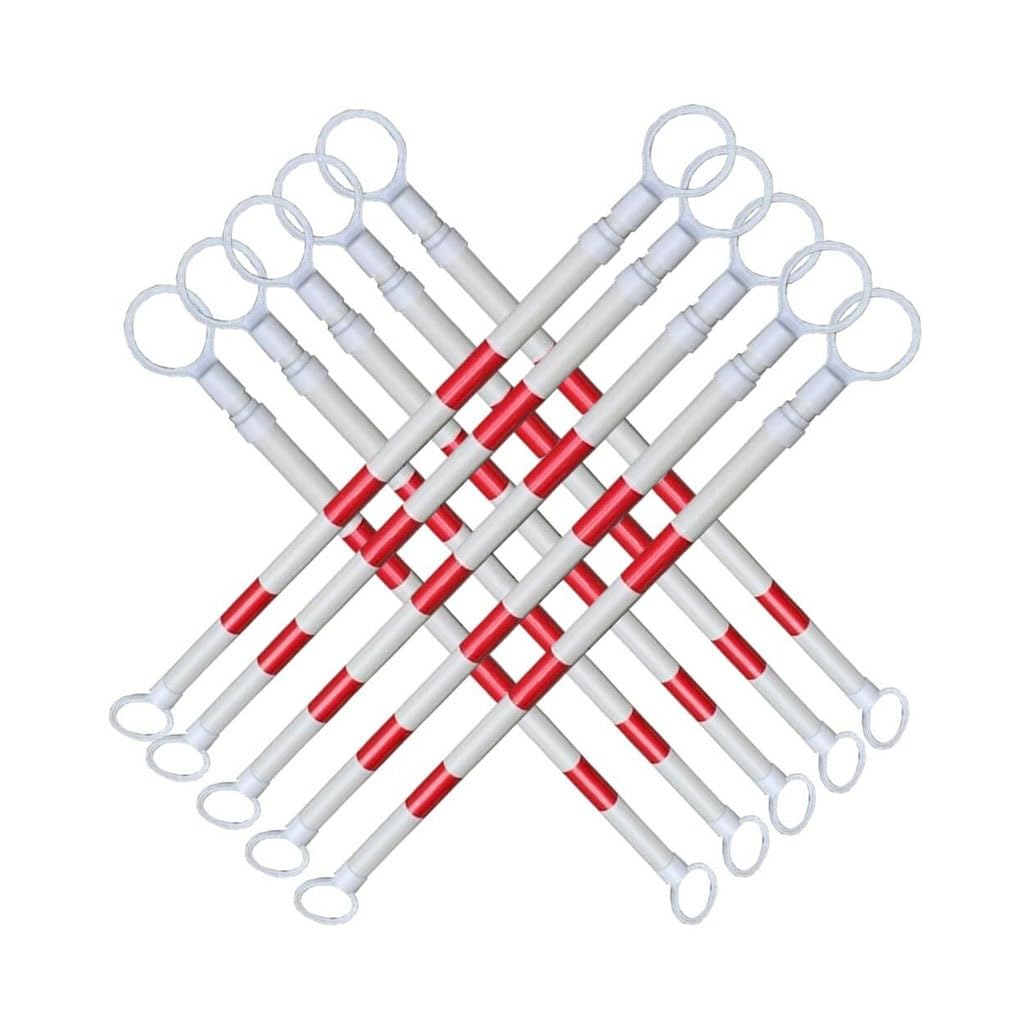 Asta Di Collegamento Coni Stradali Barriera Di Sicurezza Per Stradali Biella A Cono Stradale In PVC Per Parcheggio/sito Di Controllo/barricata Barra Di Sicurezza(12PC)(Red and White,10Pcs)