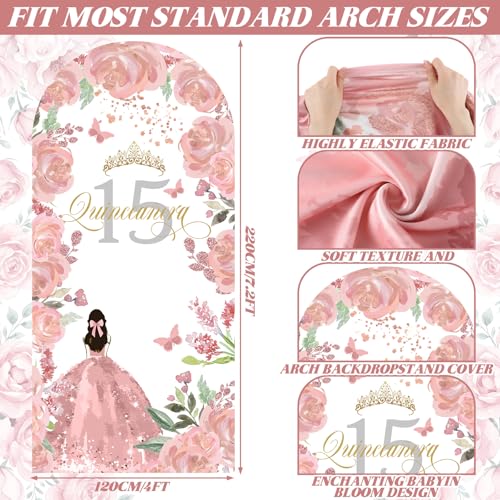 Fanfanwin Quinceanera Backdrop Decoration para 15 Años Quinceañeras, Pink by Fanfanwin - Used condition - Image 2
