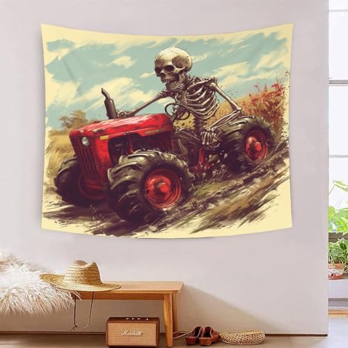 Poster mural tracteur 3D grand format 180x230 en tissu pour dortoir