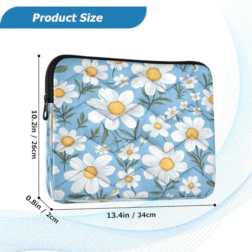 Funda para portátil 13-14 pulgadas resistente al agua Flores blancas miniatura 3