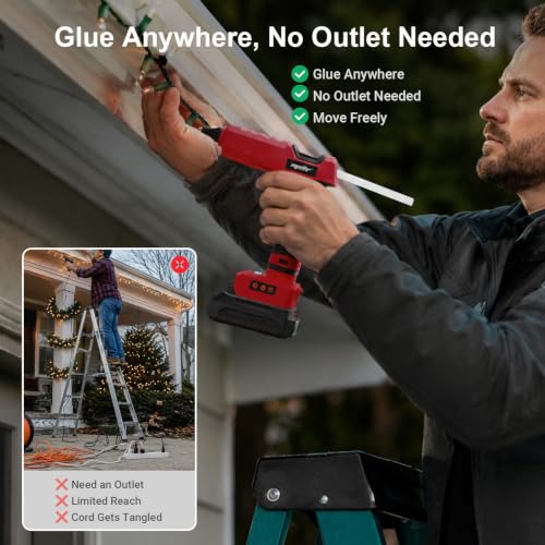 Image of Upraded Cordless Hot Glue Gun Compatible with Milwaukee 18v Battery Digital