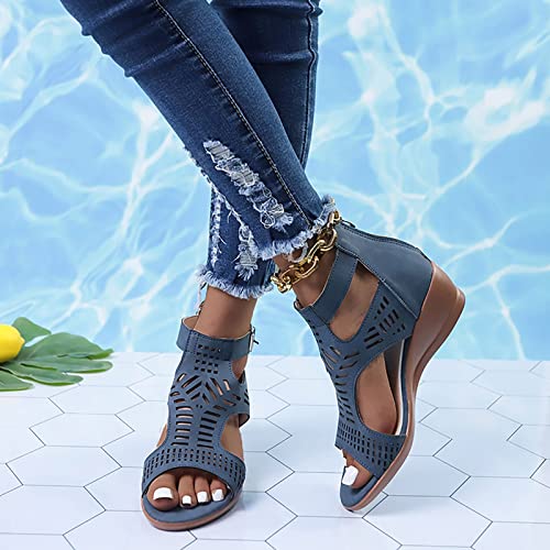 Wedge 2024 Heeled Sandals Cute Wedge Sandals Spring Open Toe Trendy Casual Comfort Summer Cover Heel Dressy Cutout3