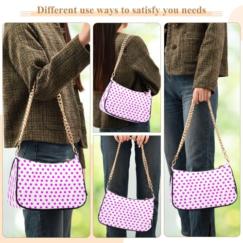 Shoulder Bags for Women Polka Dots Tote HandBag Shoulder Bags purse with Chain Zipper Closure3