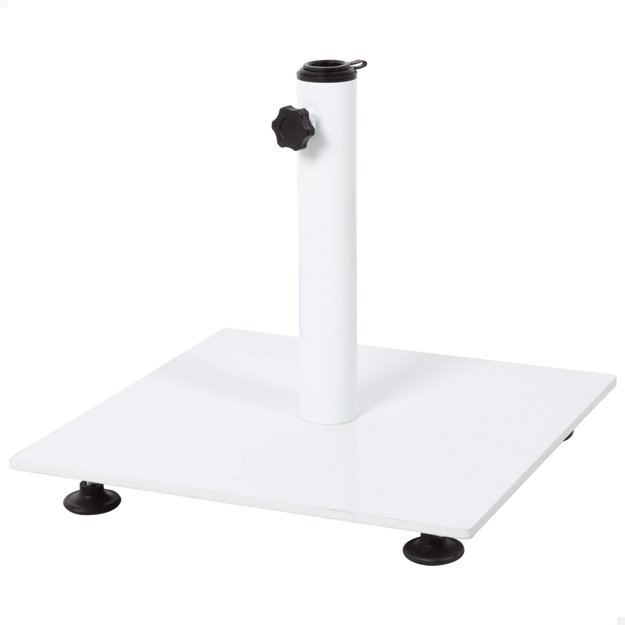AKTIVE Base para Sombrilla Cuadrada, Acero, Blanca, 9 kg, 37x32 cm, Compatible con Mástiles Ø22-​38mm