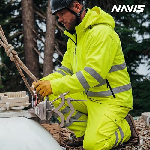 Image of Men's Work Suit Insulated Softshell Jacket & Bib Pants Set - Breathable Water-Resistant Coat with 4-Way Stretch