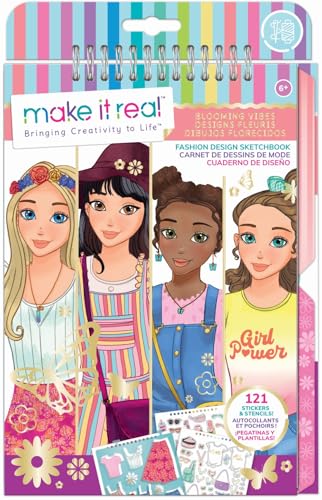 Make It Real Blooming Vibes Fashion Design Sketchbook For Girls Aged 6+