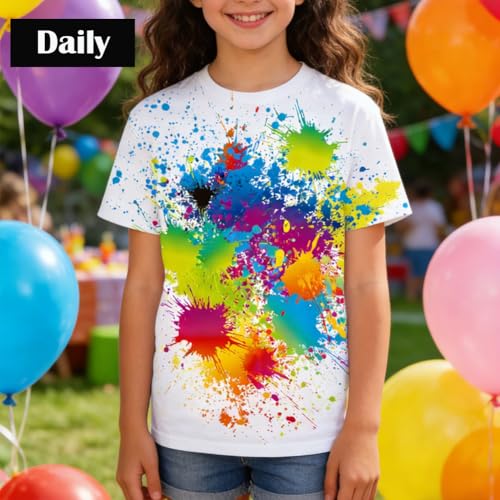 Image of LAIDIPAS Boys Girls 3D Graphic T-Shirt Short Sleeve Tops Tees 6-16 Years
