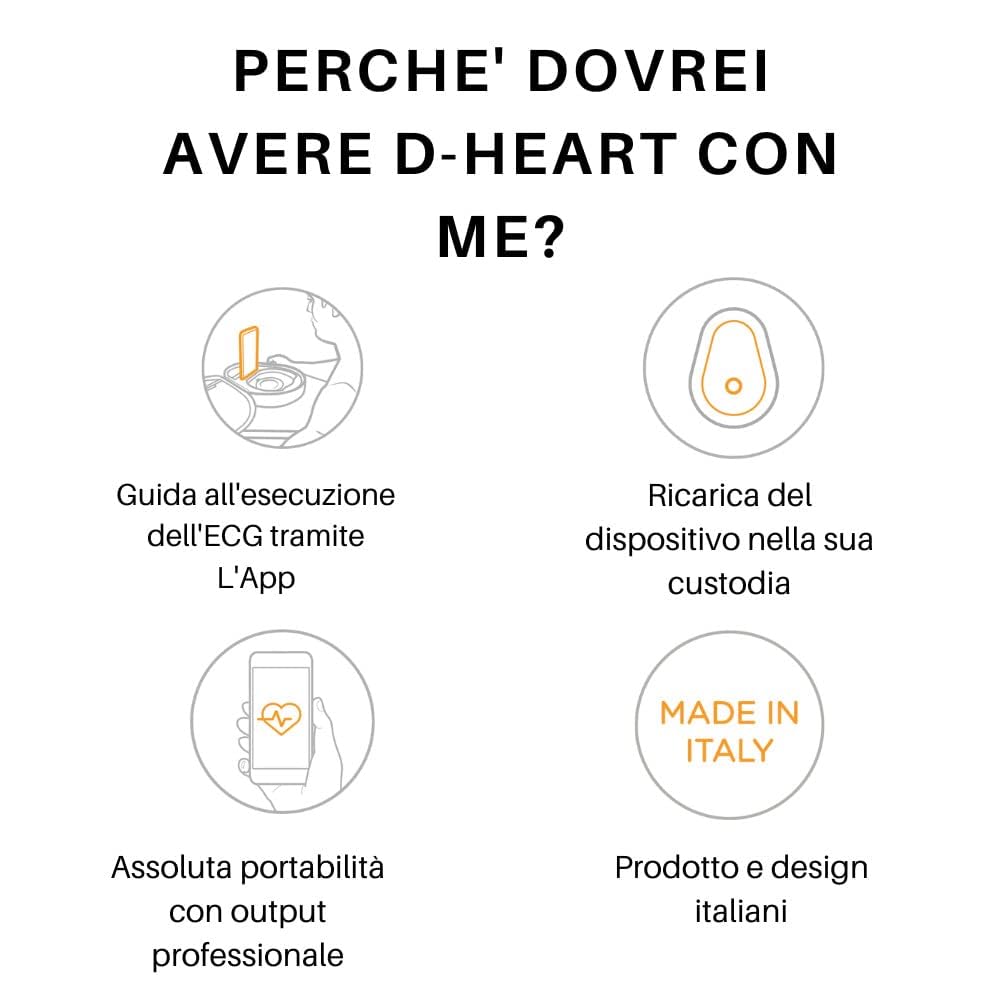 D-Heart ECG Portatile Professionale 8/12 Derivazioni | 60 Elettrodi Inclusi | Calcolo PR, QRS, | PDF Condivisibile | iOS/Android | Per Operatori Sanitari e Pazienti