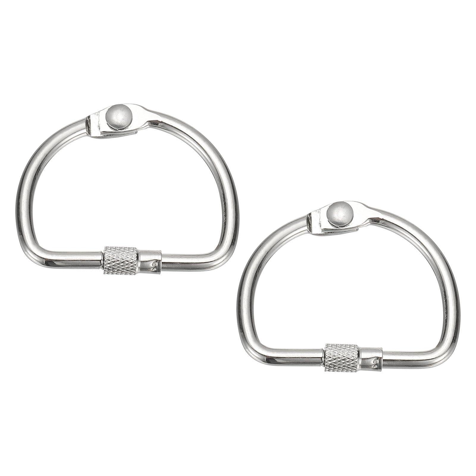 PATIKIL Loose Leaf Binder Rings, 1.5 Inch 4 Pcs Metal Book Binding Rings D-Shaped with Nickel Plated Key Ring for Index Cards Paper Photos Files DIY Crafts Home Office, Silver