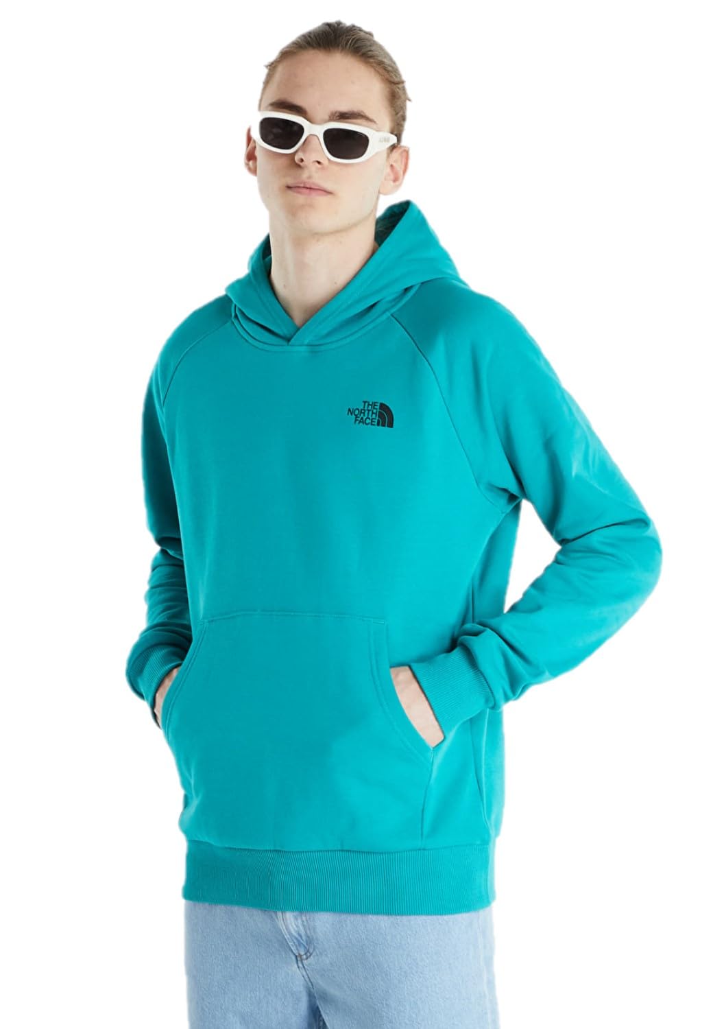 The North Face Men's Porcelain Green Raglan Redbox Hooded Sweatshirt (Uk, Alpha, L, Regular, Regular, )