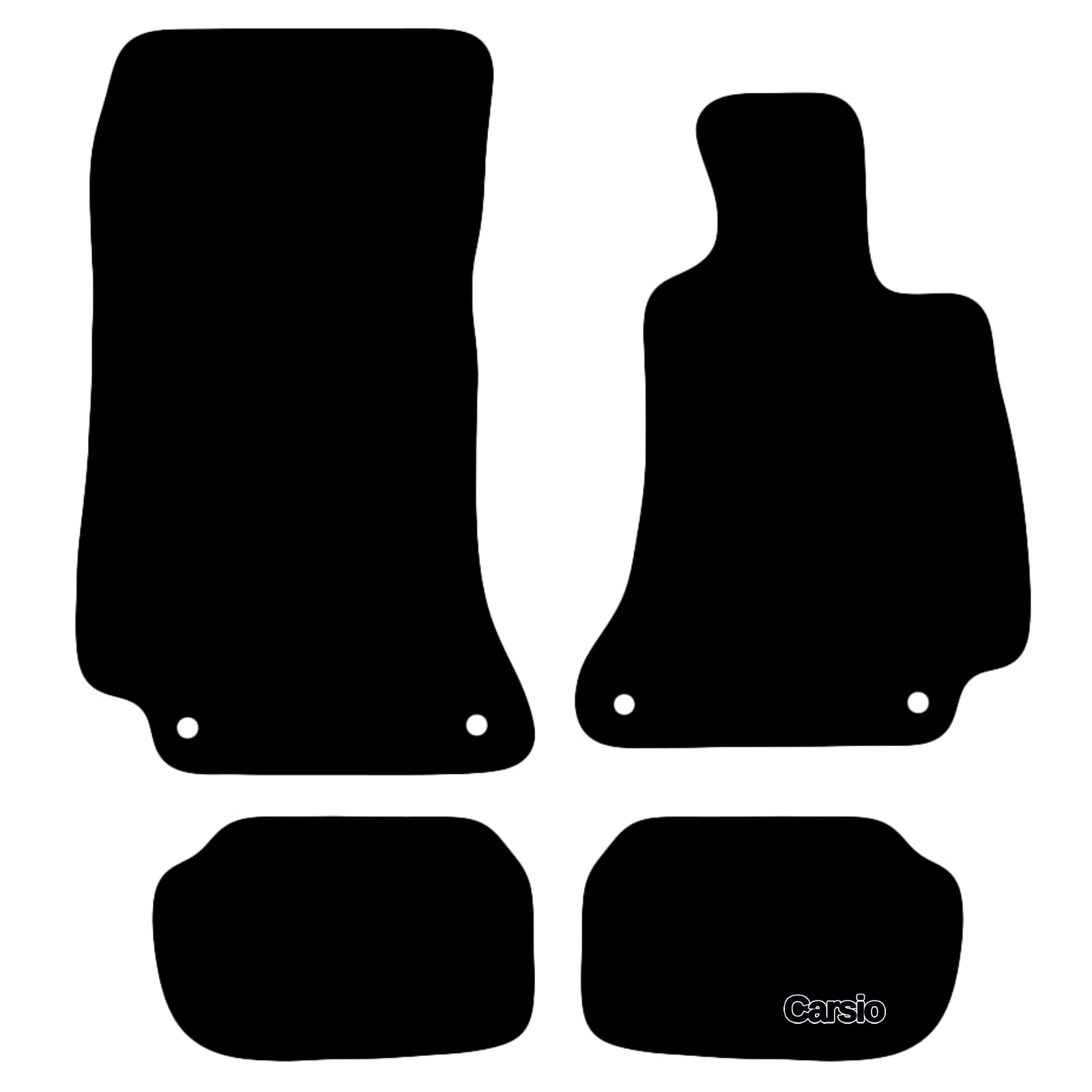 Carsio Carpet Car Mats For Mercedes Benz E Class Coupe 2017+ Tailored Fit Floor Mat Set Complete Accessory Black Custom Fitted - All Weather, Anti-Slip Backing & Black Trim