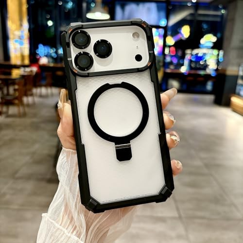 iPhone 17 Air 用 縦横両対応 リング付きケース MagSafe対応 クリア 耐衝撃 いphone 17 Air ケース スタンド機能 PC 素材 マグネット搭載 スマホケース リング付き アイフォン 17 Air 専用 カバー ワイヤレス充電