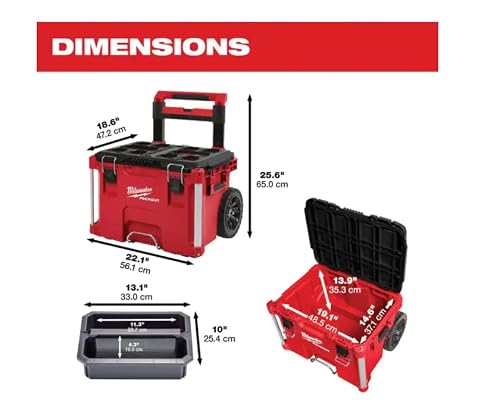 Milwaukee 48-22-8426 Packout Impact Resistant Rolling Tool Box #TOP26