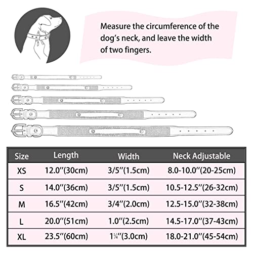 Senristar Personalisierte Bling Strass Hundehalsband mit Namen, Benutzerdefinierte Glitter Crystal Diamond Hundehalsband für Kleine Mittlere Große Hunde