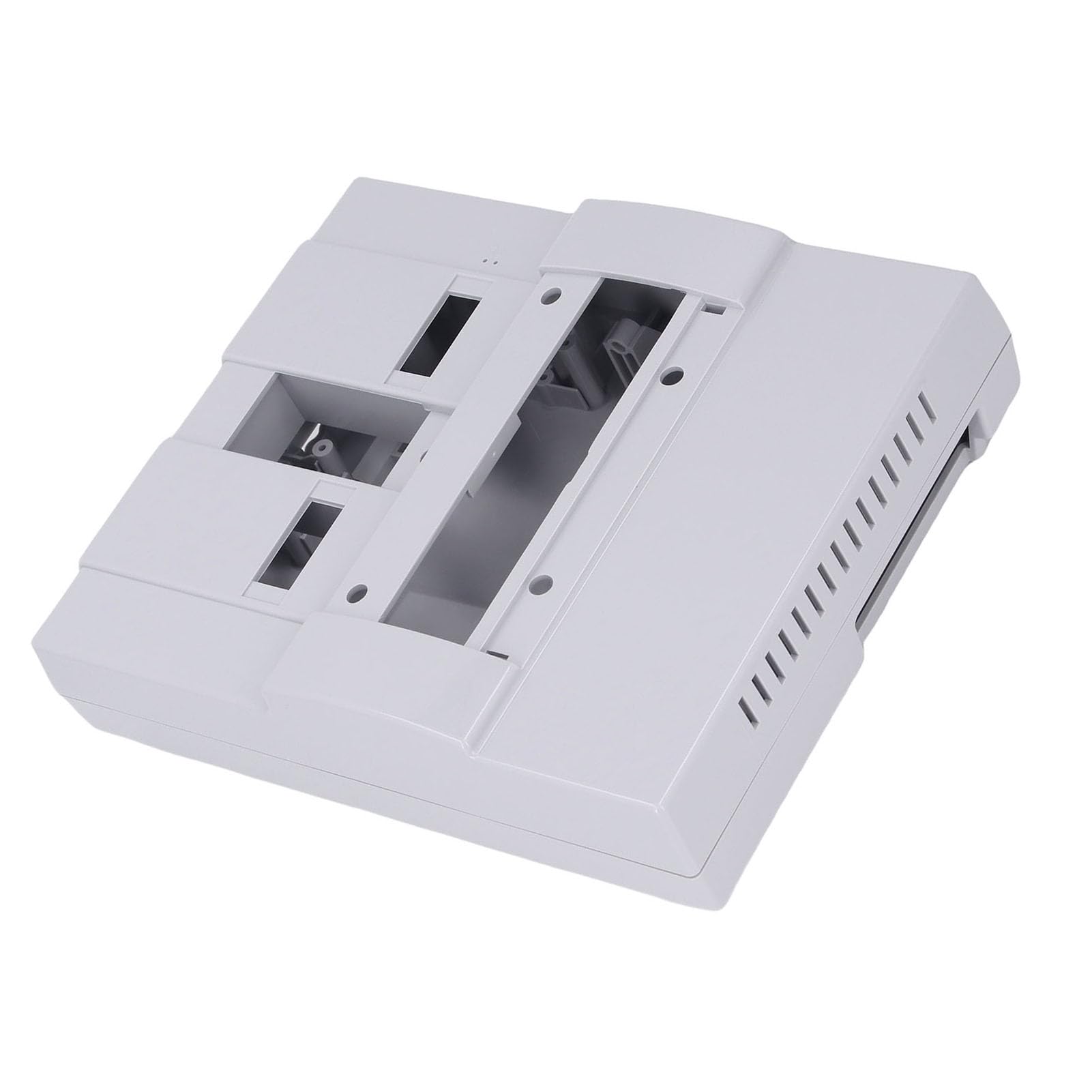 Przezroczyste etui Vomeko pasujące do amerykańskiej wersji SNES konsoli do gier Retro obudowa wymienna z klawiszami resetowania zasilania (Szary)