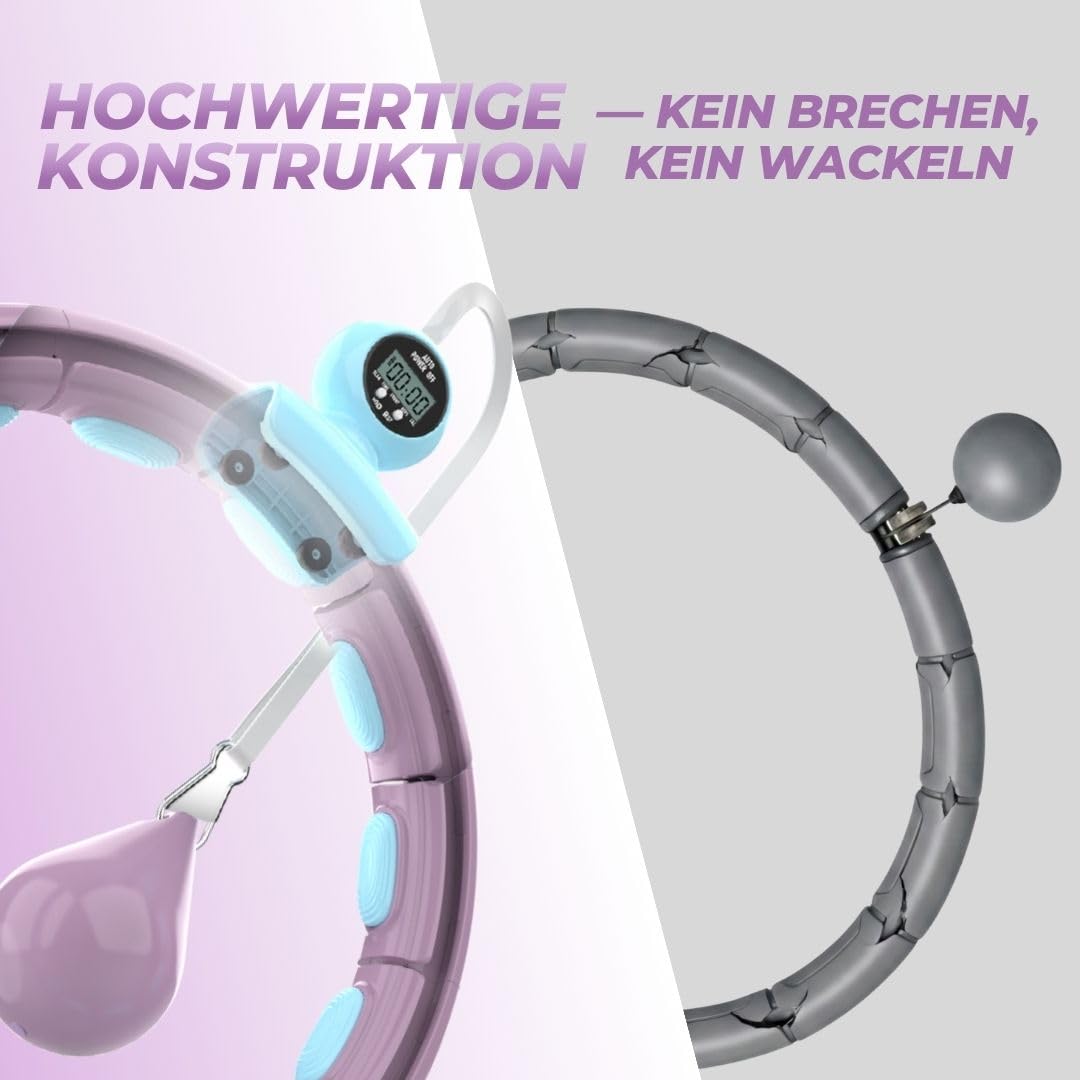 Swiss Activa+ Leiser Hula-Hoop-Reifen mit Taillentrainer
