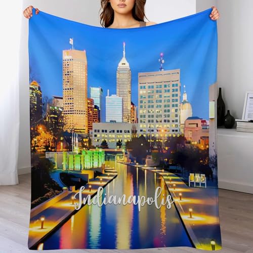 Couverture de lit en peluche Skyline plaid Indianapolis doux - 7