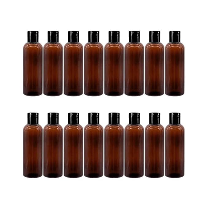 Amber PET Bottle with Black Flip Top Cap 100ml Pack of 24 | Leak-Proof Flip Cap, Refillable Design, Travel Friendly, Cosmetic Storage, Durable PET Material-image-24