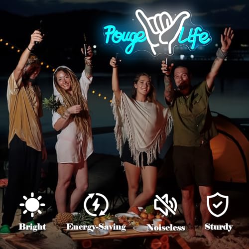 Image of Pogue Life Neon Sign Out Banks Neon Lights for Bedroom Dimmable US Teen Tv Show Neon Lights Pogue Led Wall Decor for Kids Teen Adults Gifts
