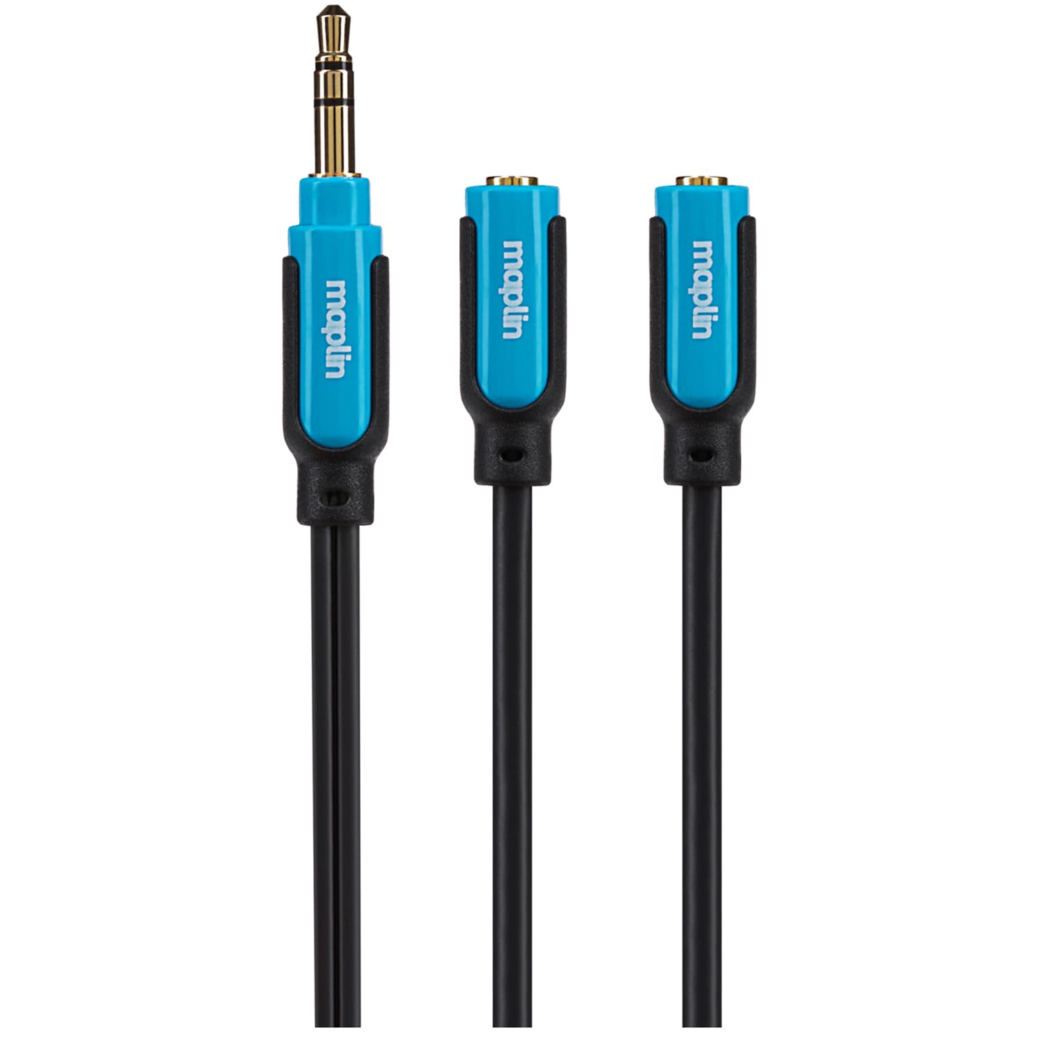 Maplin 3.5mm Aux Stereo 3 Pole TRS Jack Plug to Twin 3.5mm Female Jack Cable 0.25m