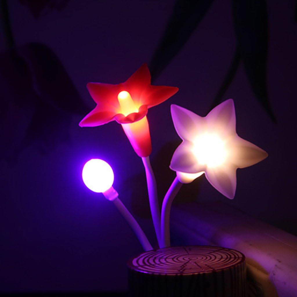 BIAL "Rabbit and Plant on the Wall" LED Night Light with Photosentive Switch (Plant and Flower)