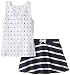 Nautica Little Girls' Printed Anchor Dot Tank Top with French Terry Skort
