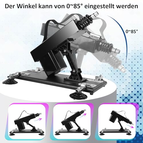 Sexmaschine für die frau, Fickmaschine mit Dildos, Automatische Sex maschine mit Saugnapfadapter, Dildomaschine mit 3XLR-Anschlüssen, Love Machine für Solo und Paare – Bild 3