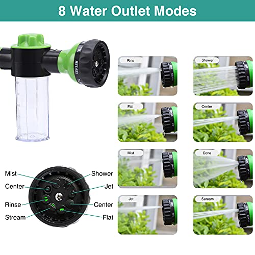 Garden Hose Nozzle, High Pressure Spray Gun Nozzle, 8 Spray Patterns For Watering Plants, Lawn, Patio, Cleaning, Showering Pet With 3.5Oz/100Cc Soap Dispenser Bottle #TOP2