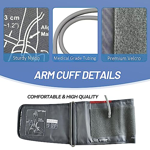Blood Pressure Cuff, Xl Replacement Upper Cuff Compatible With Bp Extra Replacement Applicable For 9”-20.5” Inches (22-52Cm) Big Arm, Adult Large Cuff, 1.0 Count #TOP6