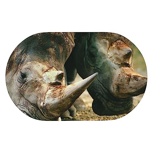 Tapis de bain rhinocéros antidérapant en microfibre absorbante pour douche