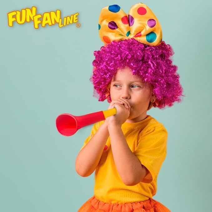 Packung Klappbare (Einziehbare) und Personalisierbare Vuvuzela-Trompeten | Kombinieren Sie 3 Farben | 108 DB Animationströte für Fußball, Konzerte und Events