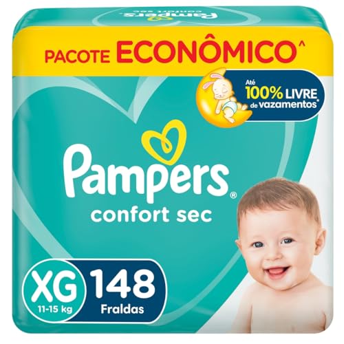 Fralda Pampers Confort Sec XG 148 Unidades, Pampers