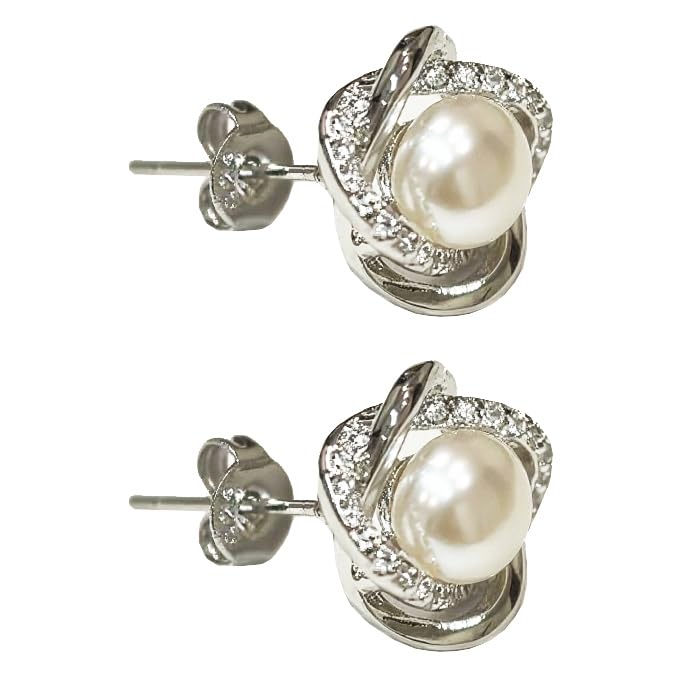 Handpicked Freshwater Cultured Stud Button Pearl Earrings4
