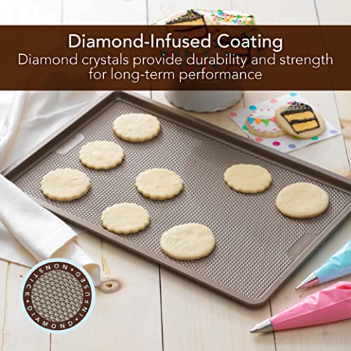 GoodCook Sweet Creations Textured Nonstick Large Cookie Baking Sheet, 17" x 11" x 1", Champagne Pewter - Image 6