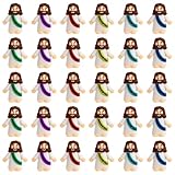30 Stück Mini Jesus Figuren Set, Bunte 6 Farben Jesus Jigur Deko, Klassischer Christus Kleine Jesus Figuren für Ostern, Weihnachten, Taufgeschenk, Dekoration Religiöse Geschenke Kirche Sonntagsschule