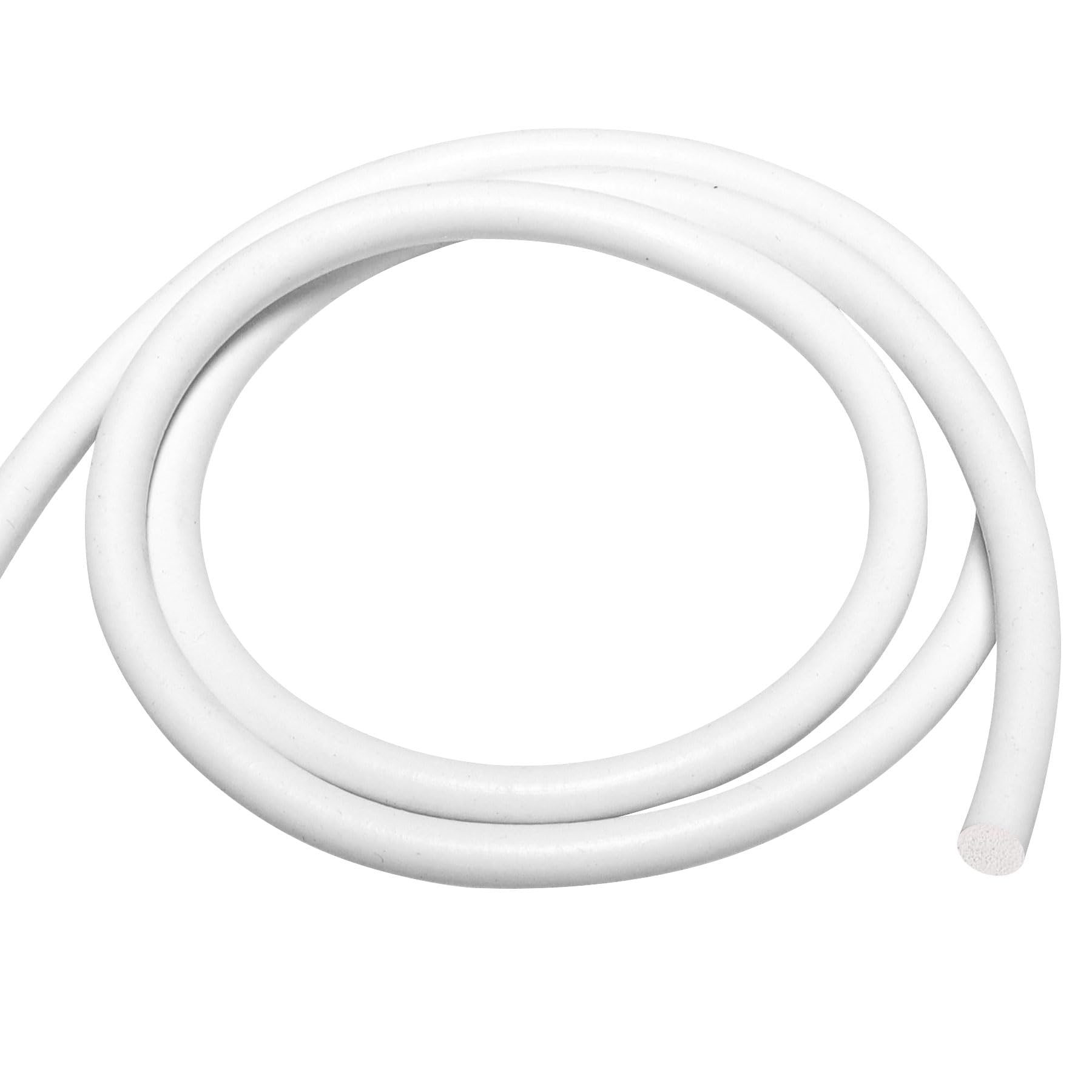 iMeistek Silicone Foam Seal Strip 5 mm Dia x 4 m, Round Silicone Sponge Rubber Weather Stripping Cord for Door and Window, Backer Rod, DIY Gasket, White