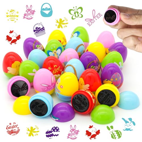 Image of Childom 24 Pcs Easter Egg Fillers Stuffers for Kids, Easter Stamps Basket Stuffers, Easter Stamps Toys Bulk for Easter Eggs Hunt, Easter Party Favors for Goodie Bags,Classroom Prize Supplies, Children