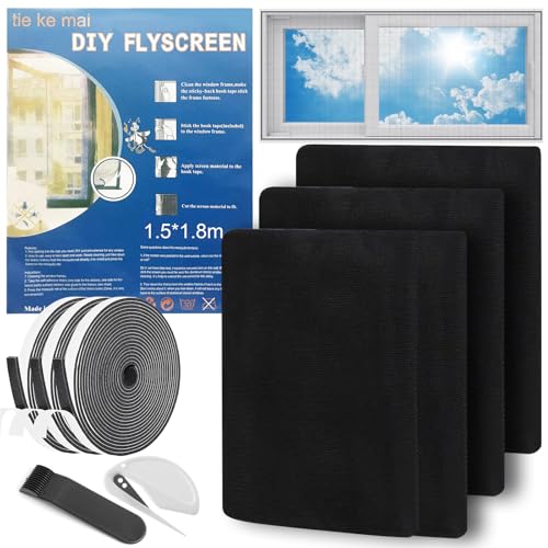 YADOBIG 2 Piezas Mosquiteras para Ventanas 150 x 180 cm, Tela Mosquitera Ventana Sin Taladrar, Pantalla Mosquitera Universal Fácil de Limpiar