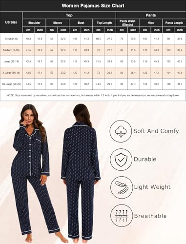 Image of Pjmlifecoco Pajamas Set Long Sleeve Womens Button Down Sleepwear Two Piece Nightwear Soft Pj Lounge Sets S-XXL