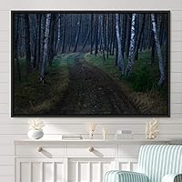 Framed Canvas Wall Art Rustic Woods Brown Dark Dramatic Forest Group Nature Photography Realism - 16x24 inches