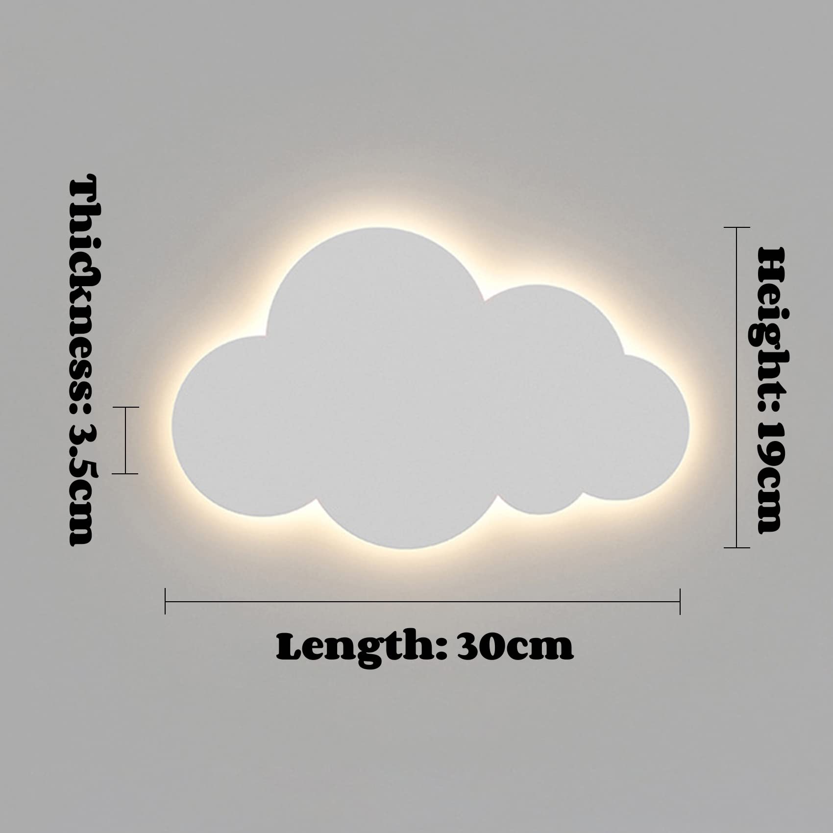 Lampada da parete per interni a forma di nuvola, applique da parete in acrilico nuvola bianca, lampada da parete a LED 18 W, applique da parete per bambini, applique art deco per soggiorno