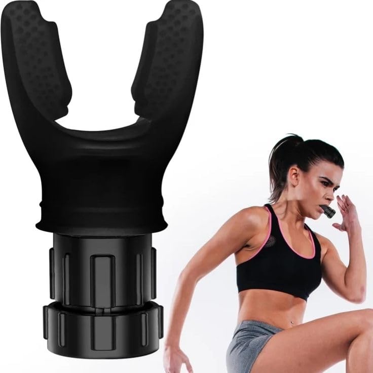 Breathing Trainer Device Lung Exerciser Machine for High Altitude Running Neck & Lung Strength Training Equipment Respiratory Improvement Mask for Athletes & Fitness Enthusiasts.