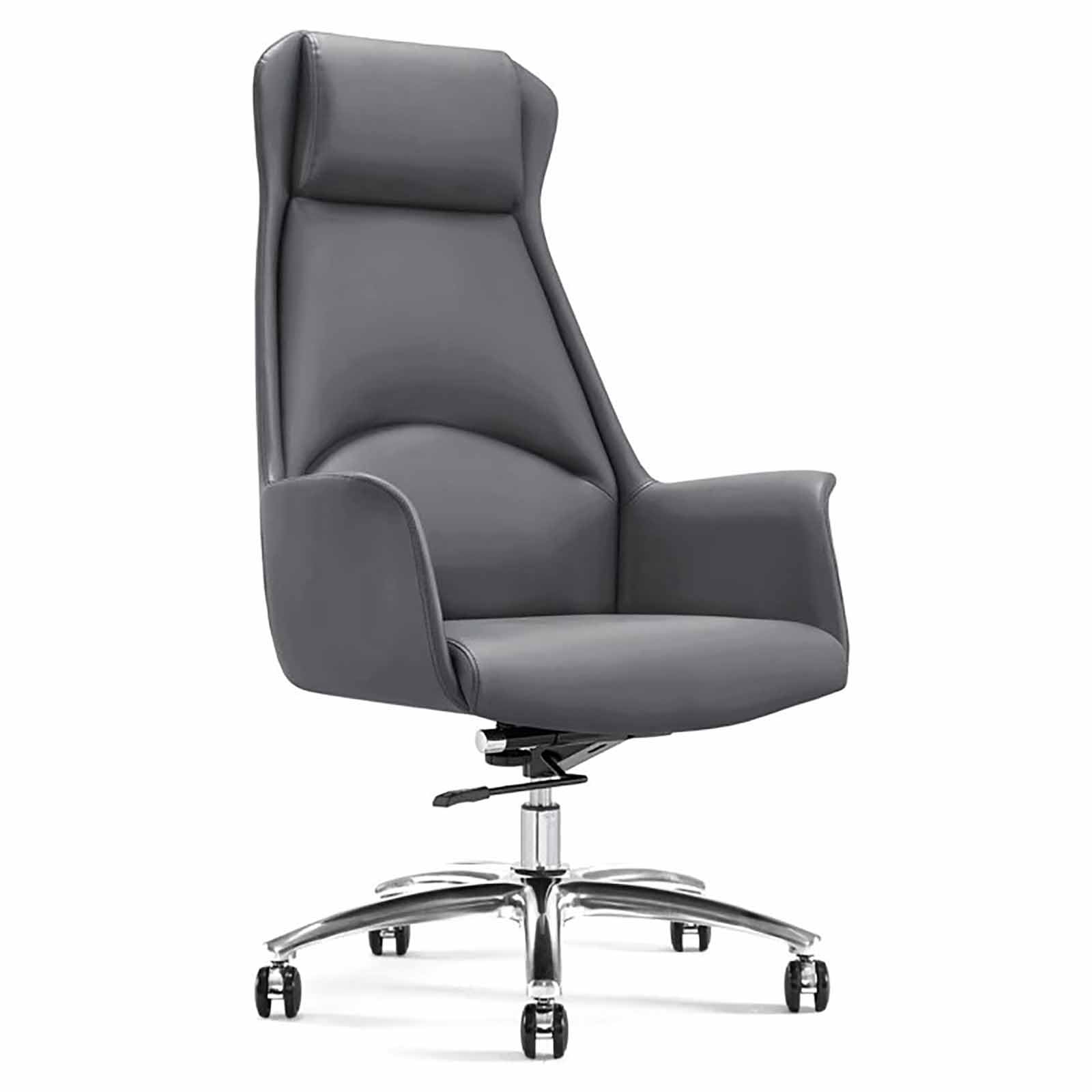 HTTGDGDH Ergonomic Black Leather Office Chair, Adjustable Reclining Executive Desk Chair, Swivel Computer Chair For Home & Office Study, Comfortable & Stylish Design,Grey