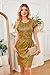 GRACE KARIN Women's Sequin Dress Cap Sleeve Formal Cocktail Dress Glitter Party Dresses Black Gold XL