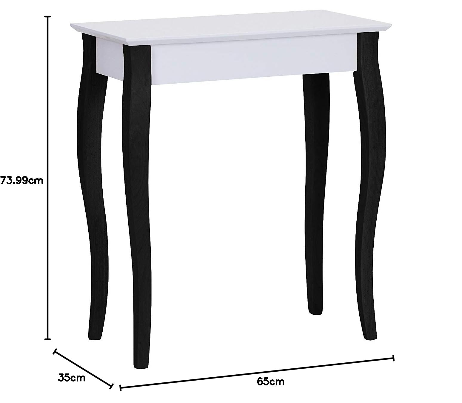 LILLO Console Tafel - Cabriole poten - 65 cm breed x 35 cm diep x 75 cm hoog - FSC® hout