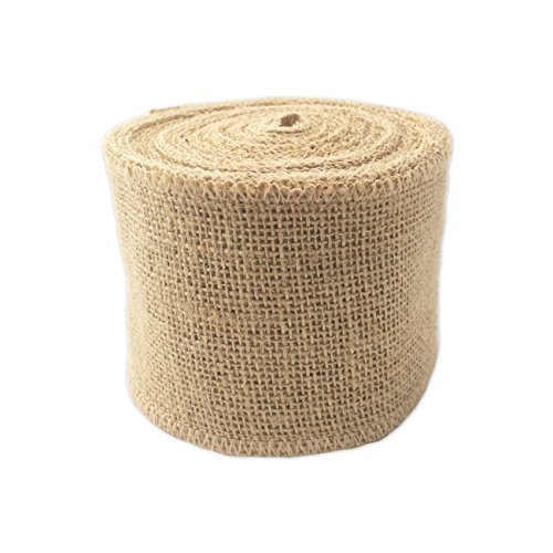LWR CRAFTS Natural Burlap Ribbon 10 Meters (8cm), Natural Jute