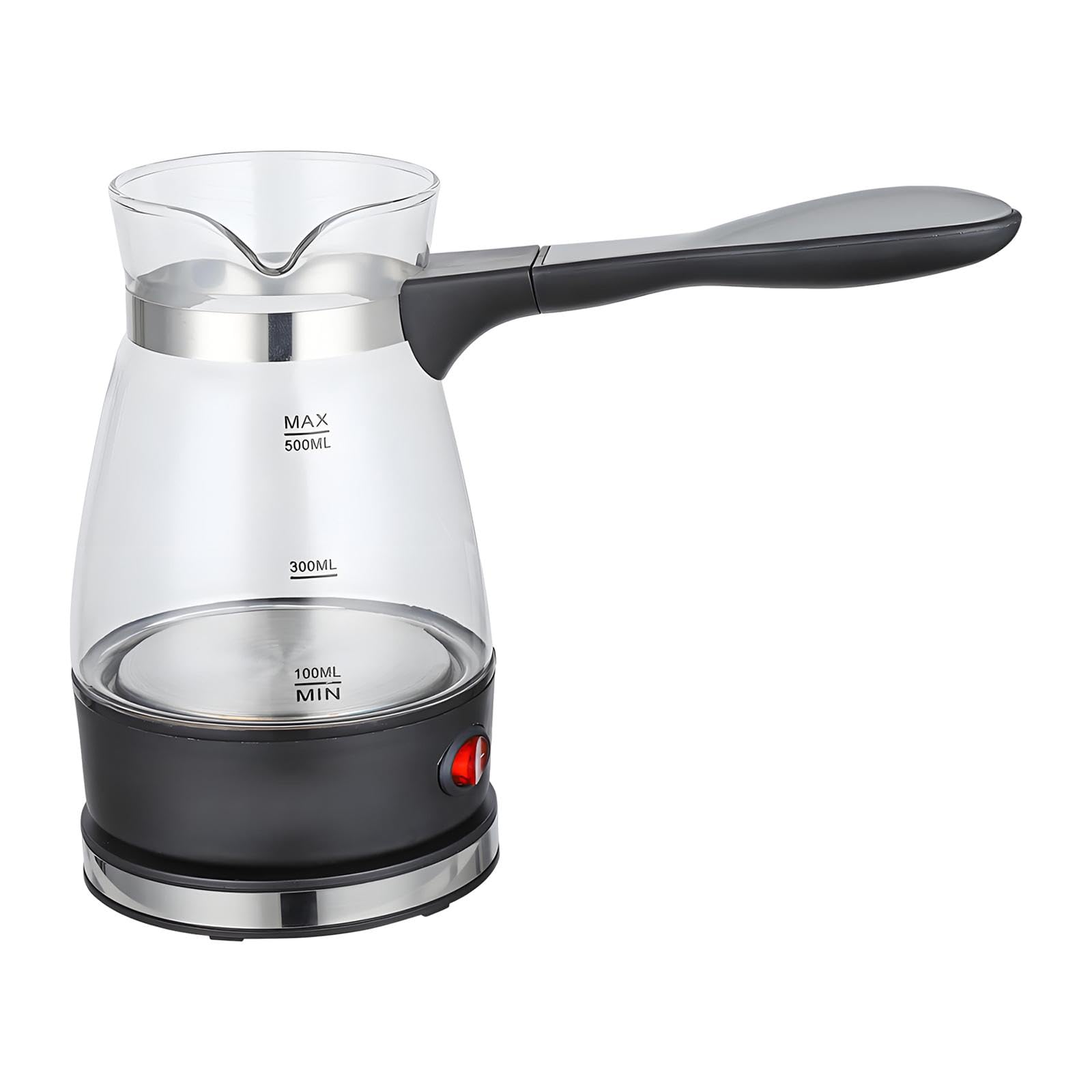 Milageto Elektrische Kaffeekanne, 500 ml Mokkakanne, türkische Kaffeemaschine mit Verbrühschutz für Tee, Kaffee & kalte Getränke, elektrische Kaffeemaschine für zu Hause, Cafés, Camping, Clar