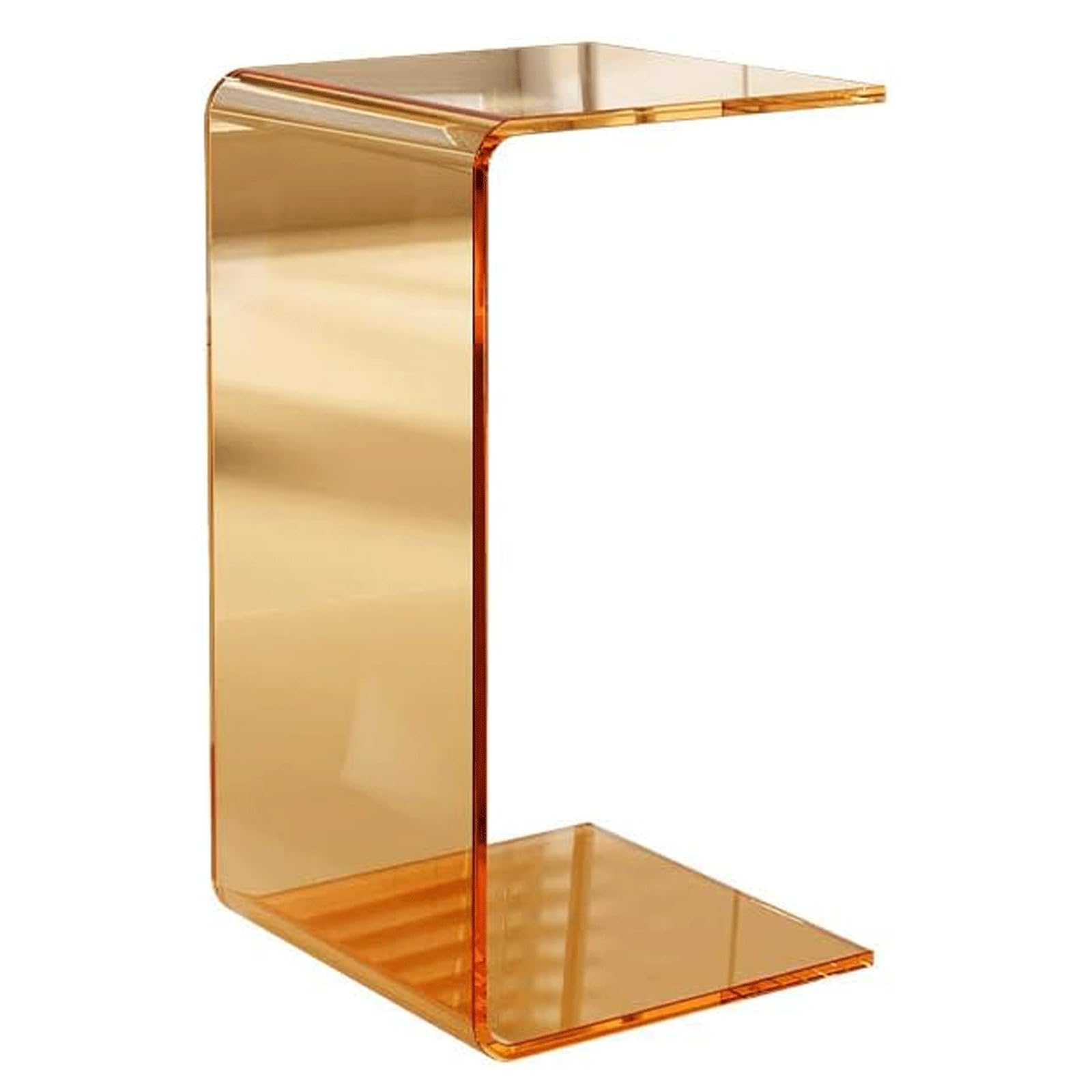 TISTIKAcrylic Side Table Nordic Clear C-Shaped End Table Light Luxury Minimalist Rectangle Corner Snack Table for Living Room Small Spaces 30 * 30 * 65CM